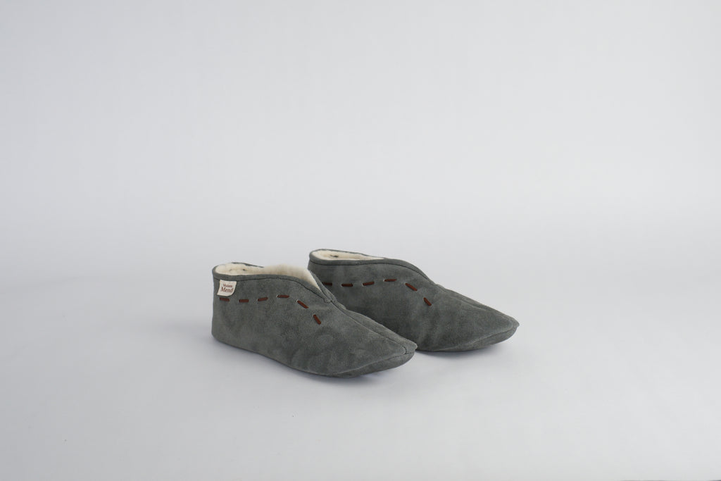 Grey Handcrafted Slippers - Maison Mendi